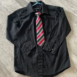 Boys Dress Shirt with Clip On Tie
